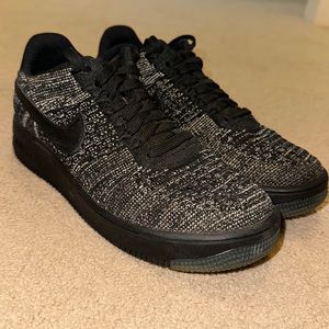 Nike Air Force 1 Black Knit Upper